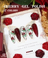 ICE NOVA Vernis Gel Cerise Foncé OEM ODM Personnalisé 6 Couleurs Rouge Cerise Vernis Gel UV pour Ongles Étiquette Privée Logo Gel Couleur