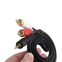 Câble RCA AV plaqué or, prise jack 3,5 mm vers 2 RCA, câble auxiliaire pour boîtier TV, haut-parleur de cinéma maison