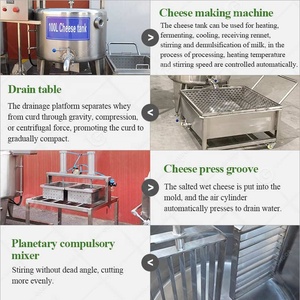 Línea de producción de tamaño pequeño de 50 litros, 200l, 20000 litros de Mascarpone <span class=keywords><strong>Halloumi</strong></span> <span class=keywords><strong>Cheese</strong></span> Make Press Machine - Product Image 3