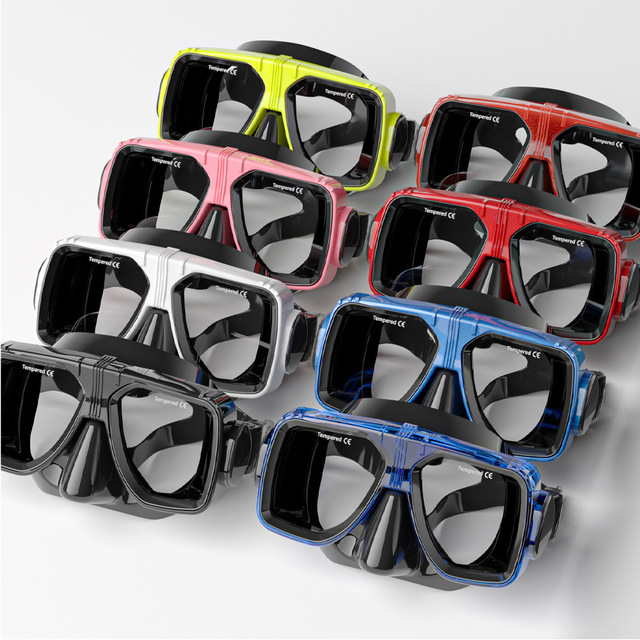 Professional Dive Mask High Definition Transparent Large Frame Ultra Wide Vision Scuba Freediving Mask with Liquid Silicone