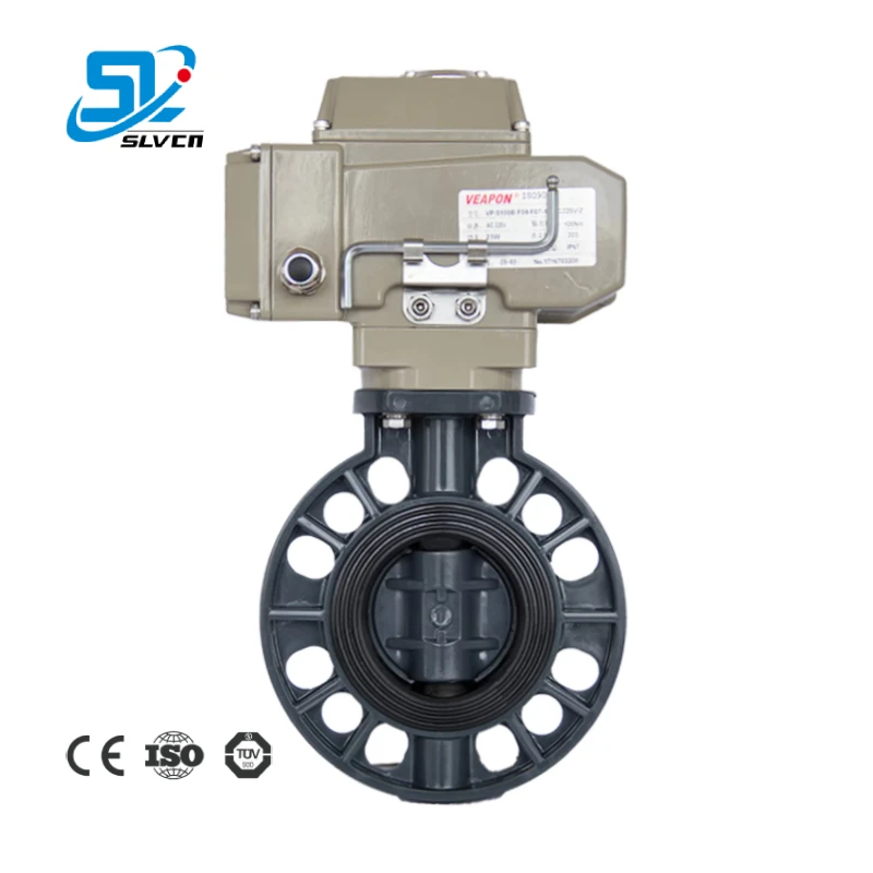 Электрический Моторизованный ПВХ CPVC PVDF PP PPH корпус EPDM PTFE сиденье Вафля бабочка клапан