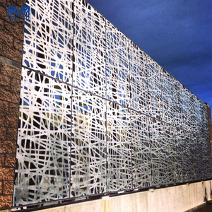 Mur-rideau extérieur en métal <span class=keywords><strong>d</strong></span>écoupé au laser 3D de haute qualité, imperméable, durable, multifonctionnel, en aluminium perforé - Product Image 1