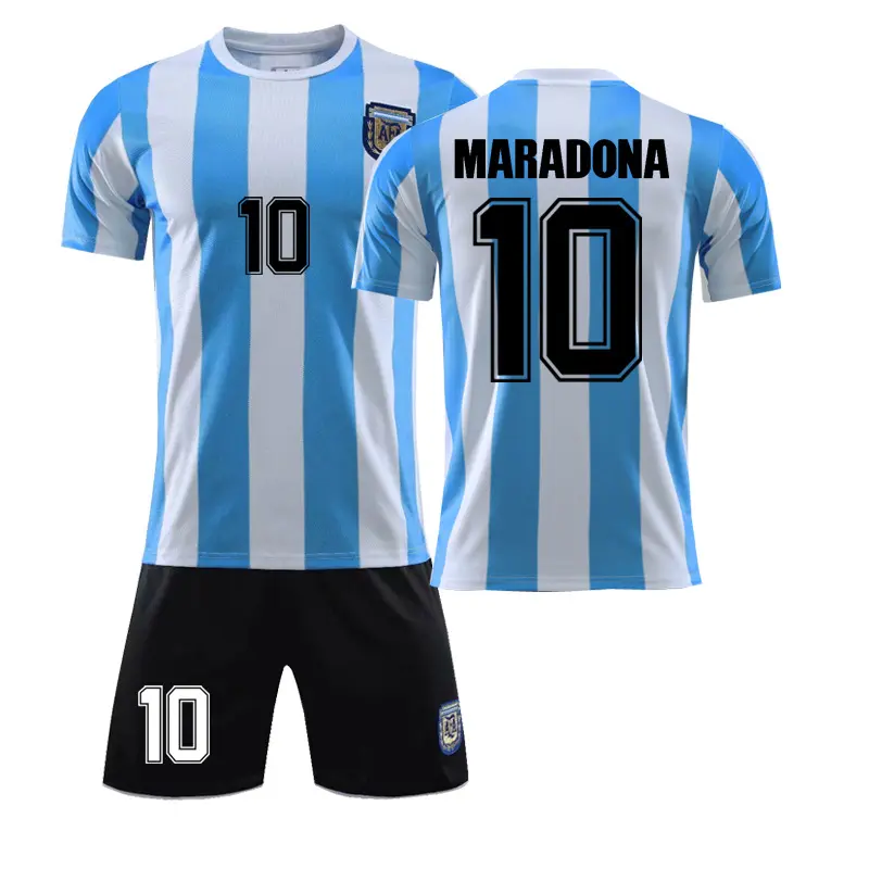 Áo Thun Anh Hùng Maradona Khô Nhanh Thể Thao Năng Động Tay Ngắn Áo Thun Thoáng Khí Áo Phông Bóng Đá Áo Argentina