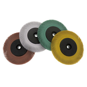 Cepillo de disco de cerdas radiales de alta calidad con mango de goma de nailon amarillo, cepillo de aguja giratorio para pulido, resistente al óxido, OEM, para jardinería exterior - Product Image 1