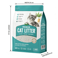 Kantong Kemasan Pasir Kucing Heavy Duty Pet Care 1.5 kg Tahan Tusukan Alas Datar Resealable Zipper 8 Sisi Segel