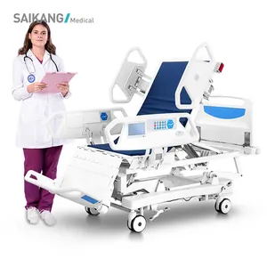 X9x Luxury Metal Multifunction Adjustable Medical Furniture with Casters Folding Electric ICU Nursing Hospital Bed