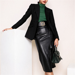 Nouvelle arrivée, <span class=keywords><strong>jupe</strong></span> <span class=keywords><strong>en</strong></span> <span class=keywords><strong>cuir</strong></span> d'agneau à taille haute et fente, <span class=keywords><strong>jupe</strong></span> <span class=keywords><strong>en</strong></span> <span class=keywords><strong>cuir</strong></span> <span class=keywords><strong>véritable</strong></span> chic pour le printemps, pour femmes - Product Image 3