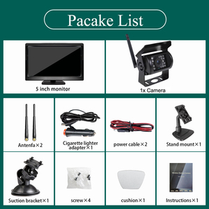 شاشة مراقبة رقمية لاسلكية مقاس 5 بوصات مع كاميرا خلفية للرجوع للخلف تعمل بجهد 12-24 فولت للمركبات الترفيهية والكرفانات والمقطورات والمنازل المتنقلة - Product Image 6