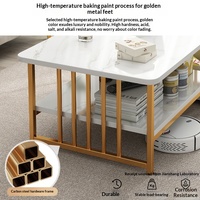 Table basse en bois minimaliste moderne avec structure métallique - Design compact, multifonctionnelle, style luxe léger pour salon, chambre, maison
