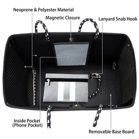 Sac à bandoulière en néoprène grande capacité personnalisé pour femme, type ouverture ouverte, sac fourre-tout tendance pour l'été, sac de plage