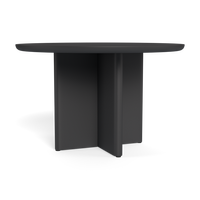 Table de salle à manger d'extérieur en aluminium extrudé avec revêtement en poudre, forme ronde, pour jardin et piscine