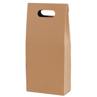 Sacs cadeaux en papier kraft brun de haute qualité avec logo personnalisé, revêtement UV, lamination mate, éponge recyclée pour bouteilles de vin