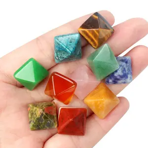 Home Decor Natural Gemstone Crystal Stone Pyramid Ornament Wholesale Healing Fengshui Tower 14*10mm Mini Stone Crystal Pyramid