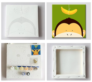 20x20cm sơn theo số tự làm bức tranh bằng số phim hoạt hình đóng khung handpainted trẻ em và người lớn vẽ tranh tác phẩm nghệ thuật quà tặng với khung Bộ dụng cụ - Product Image 6