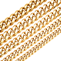 Collar de eslabones cubanos de estilo hip hop urbano europeo-americano, chapado en oro de 18K, con microincrustaciones de circonita y cierre de lujo, 12 14 18 20 22mm