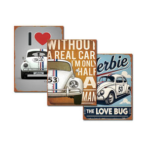 Póster Metálico Impreso con UV de 30x40 CM, Personalizado al por Mayor, Decoración de Pared para Oficina, Cuarto de Hombre, Garaje, Letrero Metálico con Diseño de Autos Clásicos - Product Image 1