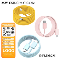 Câble USB-C vers Type-C de charge rapide PD 25W 1M/1.5M/2M pour téléphone portable, ordinateur portable, appareil photo, chargeur, câble Deta TPE