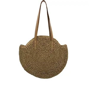 Wholesale Fashion Summer Beach Embroidery Moroccan Straw Tote Straw Bag Straw Beach Bag For Women