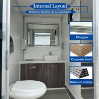 Promotion : Remorque WC Mobile 2 Postes à Essieu Unique avec Lavabo et Miroir pour Événements Extérieurs et Chantiers