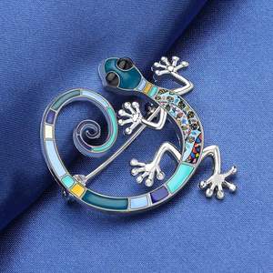 Dễ Thương 6 màu sắc dễ thương hoa men Tắc Kè Thằn Lằn Trâm pin bò sát động vật Bộ sưu tập đồ trang sức quà tặng - Product Image 6