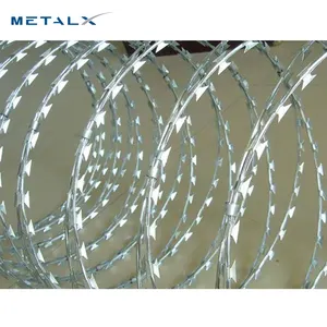 Cheap galvanized 300mm coil diameter warehouse concertina stainless steel razor barbed wire in kenya