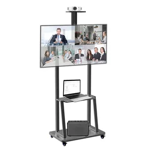 Carrello TV Mobile regolabile in altezza Charmount supporto per TV portatile da pavimento rotante per schermo TV a LED carrello TV da 60 "-100"