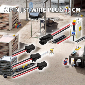 15CM JST SM 2针插头公母头 PVC护套镀锡铜导线连接器电缆尾接头插头适用于LED灯条 - Product Image 2