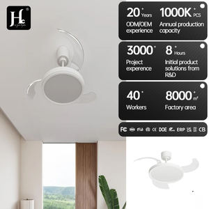 Ventilateur intelligent au design moderne avec 3 pales, moteur DC silencieux, esthétique minimaliste, lumière 3 couleurs, sans pales visibles, lumière libre - Product Image 6