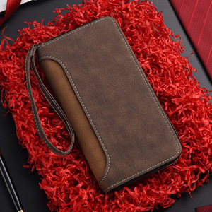 Portefeuille de <span class=keywords><strong>luxe</strong></span> à dragonne <span class=keywords><strong>Porte</strong></span>-cartes Long en cuir pour hommes - Product Image 1