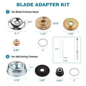L & P ใบมีดสำหรับเปลี่ยนใบมีดกินใบมีดเครื่องกำจัดวัชพืชพร้อมชุดอะแดปเตอร์ที่เข้ากันได้กับ <span class=keywords><strong>stihl</strong></span> Oregon Hitachi - Product Image 3