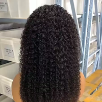 Perruques en cheveux vierges naturels, bouclés crépus, en cheveux humains indiens bruts, avec frontal en dentelle 13x4, 18-20 pouces, densité 180%