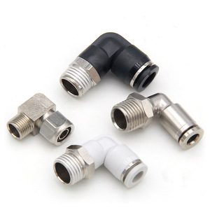 Wentai Pneumatics Right Angle <b>Quick</b> <b>Connector</b> Pl8-02 External Thread Metal For Air Hose Automation Equipment - Product Image 1