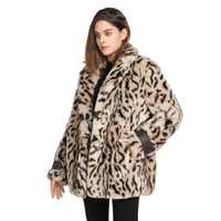 Vente flash - Manteau en fausse fourrure tendance pour femme, hiver automne, motif léopard, vêtements d'extérieur chics pour femmes