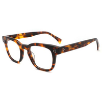 Nouvelles montures de lunettes léopard design Wenzhou, monture bleue, protection oculaire, lunettes pour hommes en acétate premium, monture large épaisse pour hommes