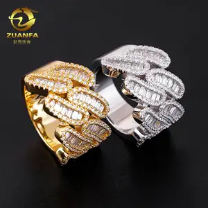 Prezzo all'ingrosso gioielli di lusso personalizzati 925 argento VVS Moissanite anelli di diamanti ghiacciati fuori Hip Hop gioielli da uomo anello in oro