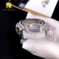 Lunette de Montre Moissanite Hip Hop Iced Out, Diamant Rond VVS Couleur D GRA Passe Testeur de Diamant, pour G-Shock DW6900