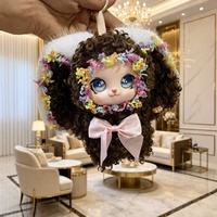 Peluche Lapin Lolita à Bords Frisés et Cheveux Bouclés, Best-seller (Fibre de Polyester) – Adorable Poupée pour Machines à Pinces, Porte-clés, Fêtes