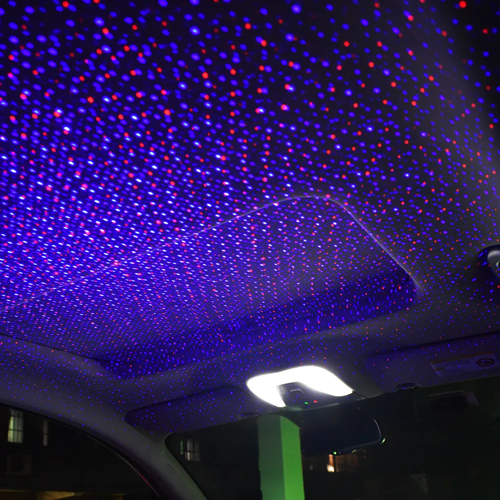 Car Van Roof Twinkle Star Light Mini LED Starry Dome Atmosphere Ambient Galaxy Lighting proiettore Laser luci USB Night Lamp