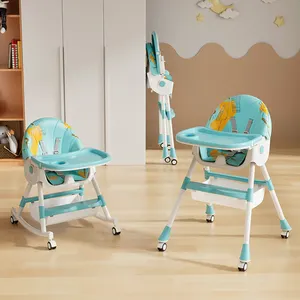 맞춤형 저렴한 녹색 2 in 1 유아용 의자 아기 피더 높은 의자
