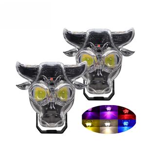 Projecteur LED Moto en Forme de Taureau, Double Couleur Jaune et Blanc, 18W, 2 Lentilles, Phare Antinébuleux Avant pour Moto et Vélo - Vente Flash - Product Image 1