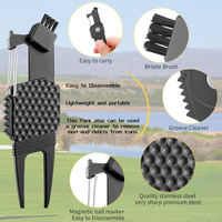 Marqueur de balle de golf personnalisé en usine outil de réparation de divot de golf 5 en 1 outil de divot en métal et marqueur magnétique