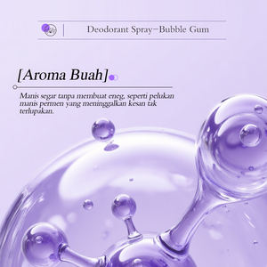KORMESIC 100mL Desodorante Herbal Spray BPOM Aprobado Dulce y Dreamy Bubble Gum Fragancia Larga Duración Forma Líquida Venta al por mayor - Product Image 3