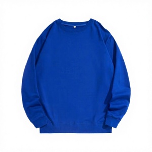 เสื้อสเวตเชิ้ตคอกลมผ้าฝ้ายสำหรับผู้ชาย ฤดูใบไม้ร่วง แบบถัก ย้อมสีพื้น ทรงหลวม โอเวอร์ไซส์ สวมใส่สบาย  รับสกรีนโลโก้ แขนยาว เสื้อผ้ากีฬา - Product Image 2