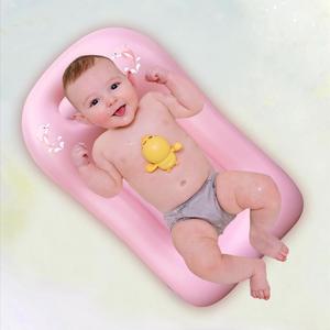 Alfombrilla de Baño Inflable Rosa para Bebé, Plegable y Portátil, para Viajes y Uso en el Hogar - Product Image 2