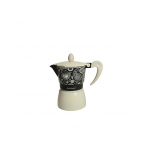 Cafetera Moka Shanti de Aluminio Negro para 3 Tazas, Estilo Italiano, con Tapa - Product Image 1