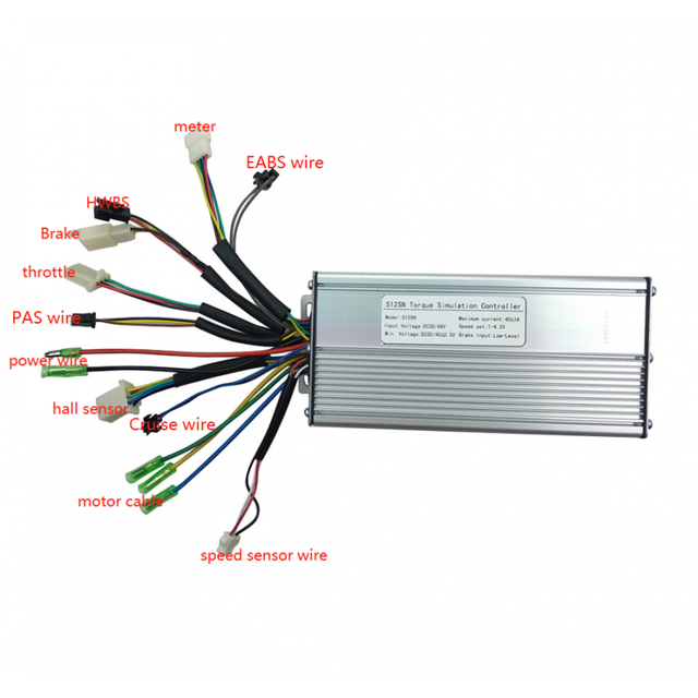 S12SN 1000Watts 40Amps Torque Simulation Sine Wave Controller for 36Volts and 48Volts Battery Pack E-Bike System China