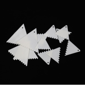 Triangular Serrated Scraper Plastic 100mm 150mm Cake Baking Wallpaper Adhesive Tool 10 Pieces White - Product Image 1