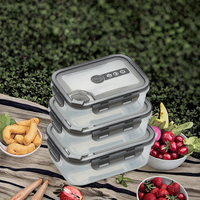 Bocaux de conservation alimentaire en verre 2 pièces, design classique OEM, scellage sous vide, chauffables, multifonctionnels, rectangulaires, grande capacité, pour cuisine