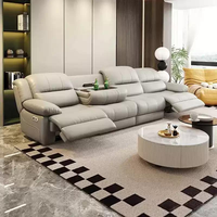 Canapé sectionnel moderne électrique extensible et réglable à trois places en cuir Napa carré FZT pour appartement et usage hospitalier
