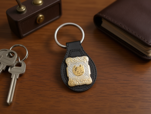 Zinc Alloy White And Gold <b>Square</b> Keychain Luxury Metal <b>Key</b> Chain For <b>Keys</b> - Product Image 2